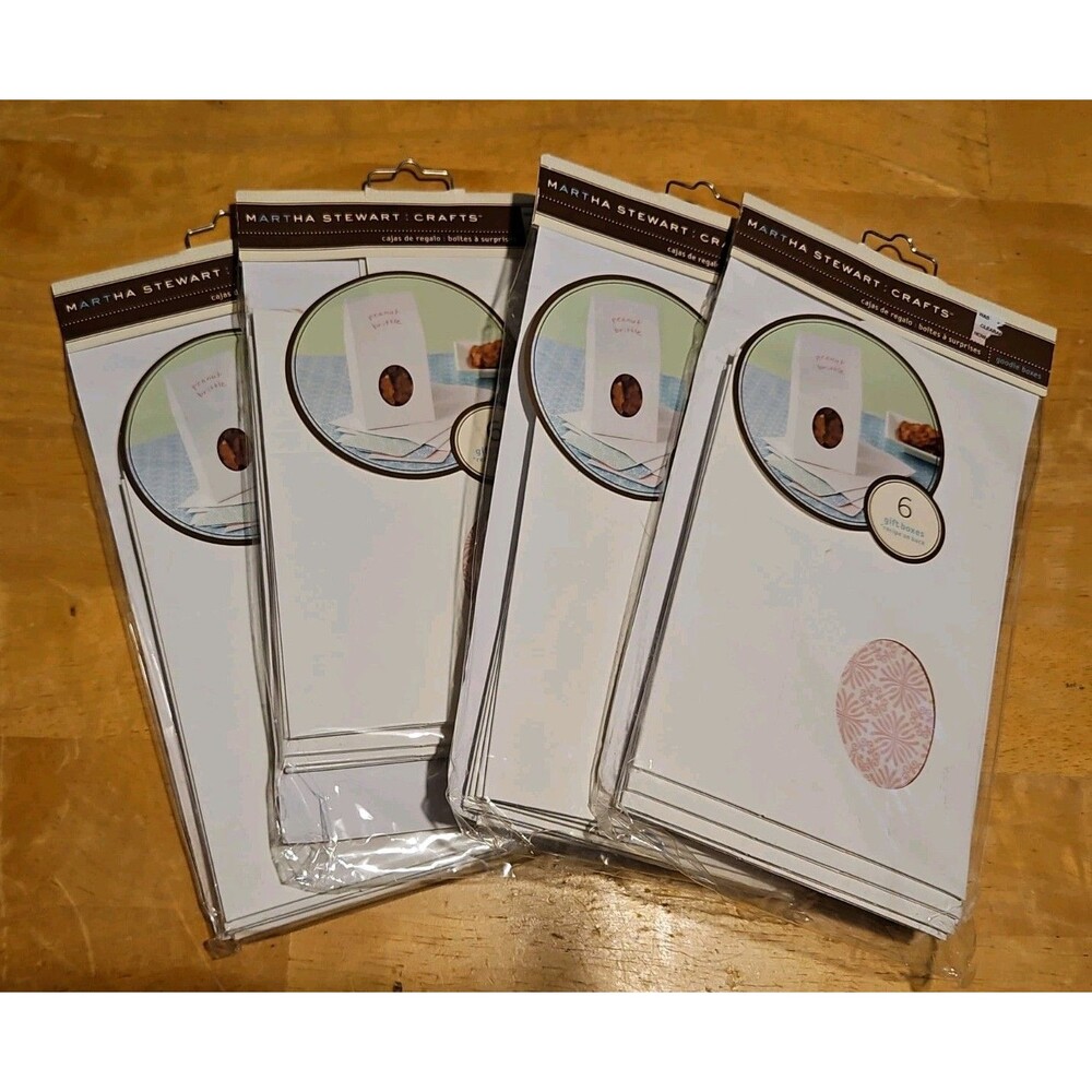 Lot Of 4 Packs Of 6 Each Martha Stewart Crafts Goodie Boxes Gift Boxes White New
